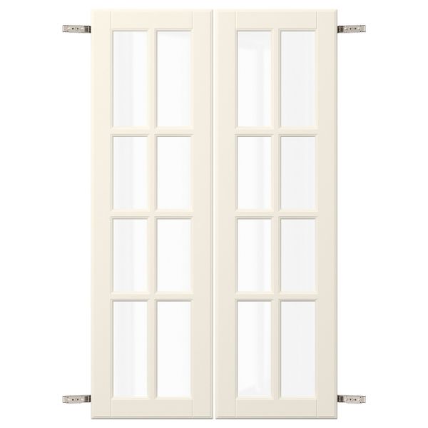 Пара дверец с петлями, белый с оттенком 60x100 см IKEA BODBYN БУДБИН 092.850.89 - схема-чертеж с размерами