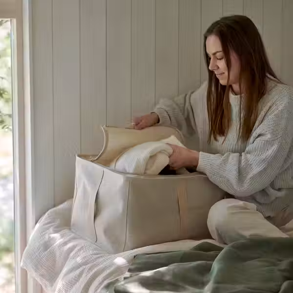 PURRPINGLA Сумка для хранения - текстиль/бежевый 34x51x28 см - фото 2