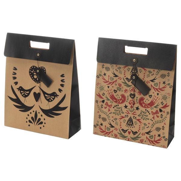 Подарочный пакет ВИНТЕР 2016, естественный различные орнаменты (33x42 см) - фото 1