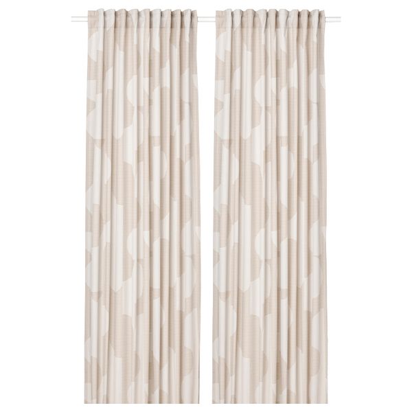 Затемняющие гардины, 2 шт., бежевый 145x300 см IKEA RÖDASK РЁДАСК 004.880.86 - фото 1