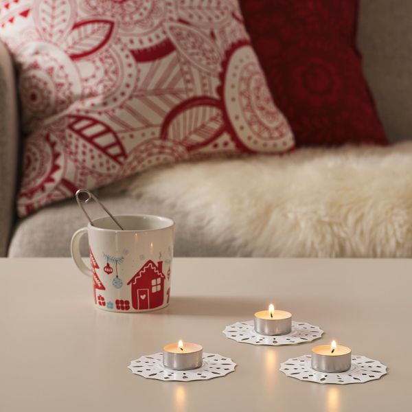 Подсвечник для греющей свечи, белый, 10 см IKEA ВИНТЕРФЕСТ 904.333.15 - схема-чертеж с размерами