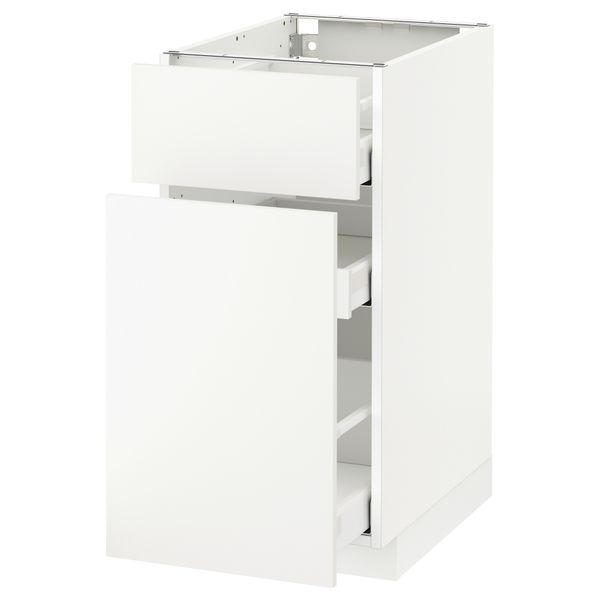 Напольный шкаф, выдвижной секцией, ящик МЕТОД / МАКСИМЕРА, белый, Хэггеби белый - схема-чертеж с размерами