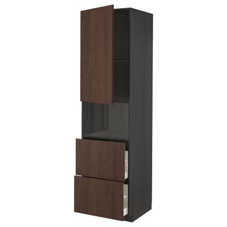 Высокий шкаф для СВЧ, дверца,2ящика, 60x60x220 cm IKEA METOD МЕТОД, MAXIMERA МАКСИМЕРА 194.570.23