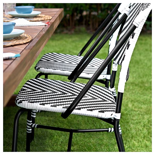 Садовый стол+6 стульев, акация/черный белый 220x100 см IKEA NORRMANSÖ НОРРМАНСЁ / VASSHOLMEN ВАССХОЛЬМЕН 694.352.17 - фото 2