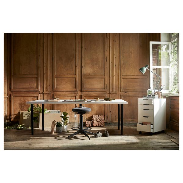 Письменный стол, белый, черный, 200x60 см IKEA LAGKAPTEN ЛАГКАПТЕН, OLOV ОЛОВ 794.176.04 - фото 5