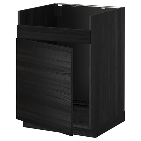 Напольный шкаф для мойки ХАВСЕН, черный, Тингсрид черный 60x60 см IKEA МЕТОД 692.801.64