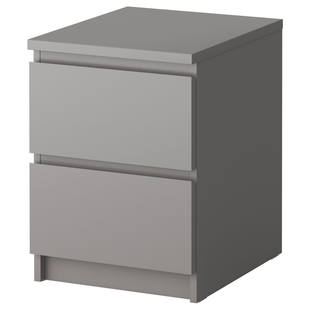 Комод с 2 ящиками МАЛЬМ, серый (40x55 см) - фото 1