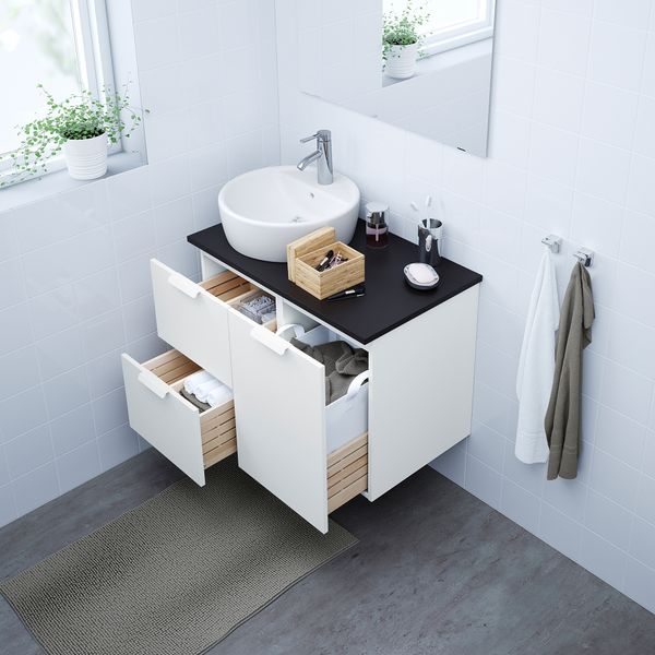 Шкаф для раковины с 2 ящиками, 40x47x58 см, белый IKEA GODMORGON ГОДМОРГОН 003.246.60 - фото 3