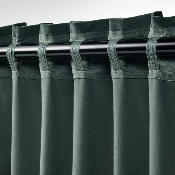 Затемняющие гардины, 2 шт., серо-зеленый, 140x300 см IKEA SANELA САНЕЛА 705.129.50 - фото 4