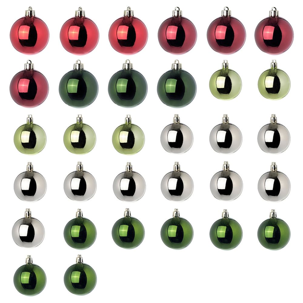 Набор елочных шаров, 32 шт., разные цвета IKEA VINTER 2021 ВИНТЕР 2021 504.985.92 - фото 1