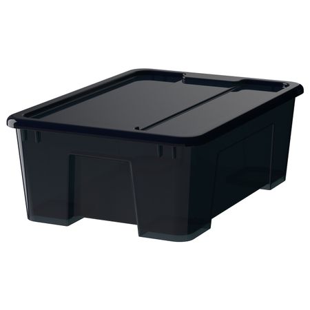 Контейнер с крышкой, черный, 39x28x14 см/11 л IKEA САМЛА 799.030.20