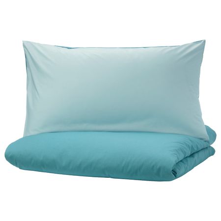 Пододеяльник и 2 наволочки, синий 200x200/50x70 см IKEA ДВАЛА 303.775.48