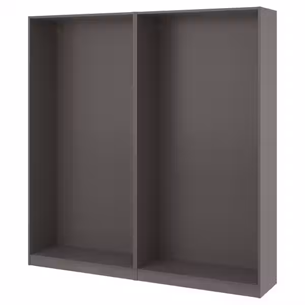 PAX 2 каркаса гардеробов - темно-серый 200x35x201 см - фото 1