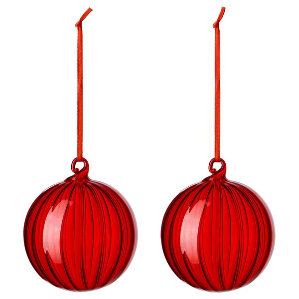 Украшение, шар ВИНТЕР 2016, стекло красный (8 см) - фото 1