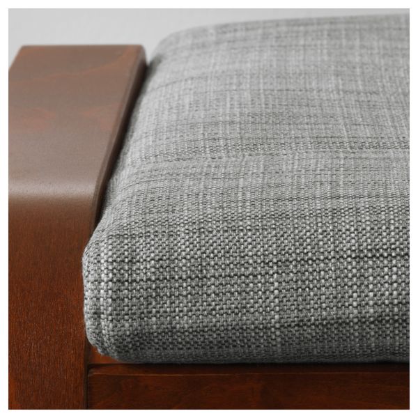 Табурет для ног ПОЭНГ, классический коричневый, Исунда серый - фото 3