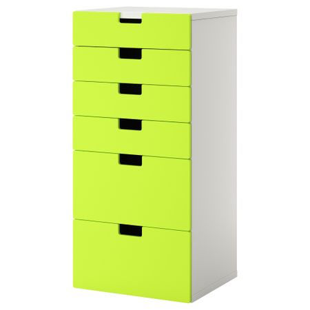 Комбинация для хранения с ящиками СТУВА, белый, зеленый (60x50x128 см)