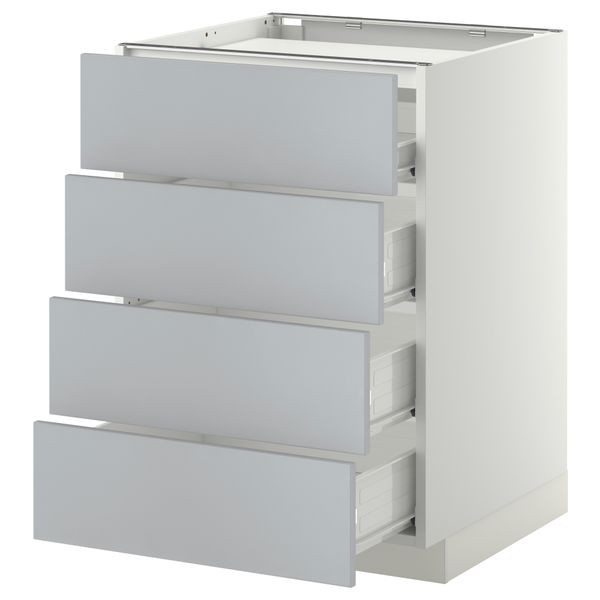 Напольный шкаф, 4 фронтальных панели, 4 ящика МЕТОД / ФОРВАРА, белый, Веддинге серый - фото 1