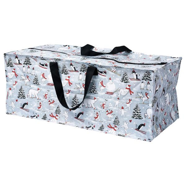 Сумка для хранения, анималистический орнамент серый 35x73x30 см/76 л IKEA VINTER 2020 ВИНТЕР 2020 004.742.87 - схема-чертеж с размерами