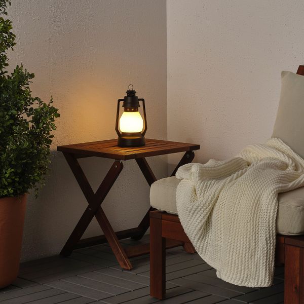 Декоративная подсветка, светодиоды, с батарейным питанием для/дома/улицы, фонарь черный, 22 см IKEA ВИНТЕРФЕСТ 904.297.14 - схема-чертеж с размерами