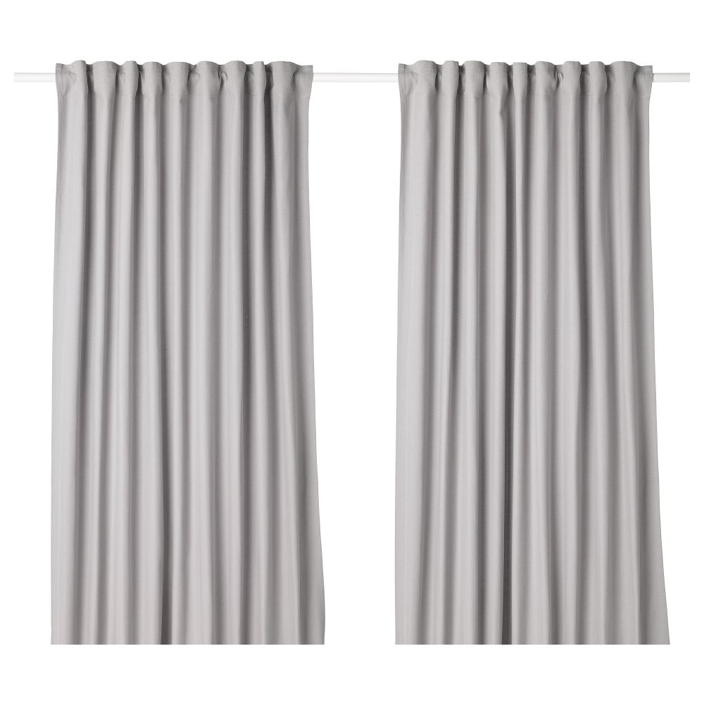 Гардины, 1 пара ТИБАСТ, серый (145x300 см) - фото 1