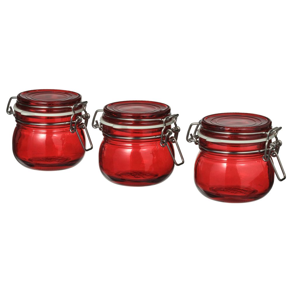 Банка с крышкой, красный, 13 сл IKEA VINTERFINT 405.804.84 - фото 1