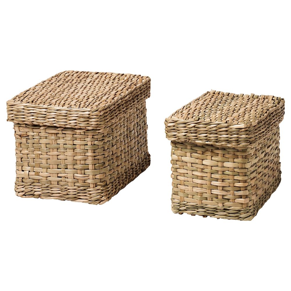 Коробка с крышкой, 2 шт., водоросли IKEA LURPASSA ЛУРПАССА 004.818.34 - фото 1
