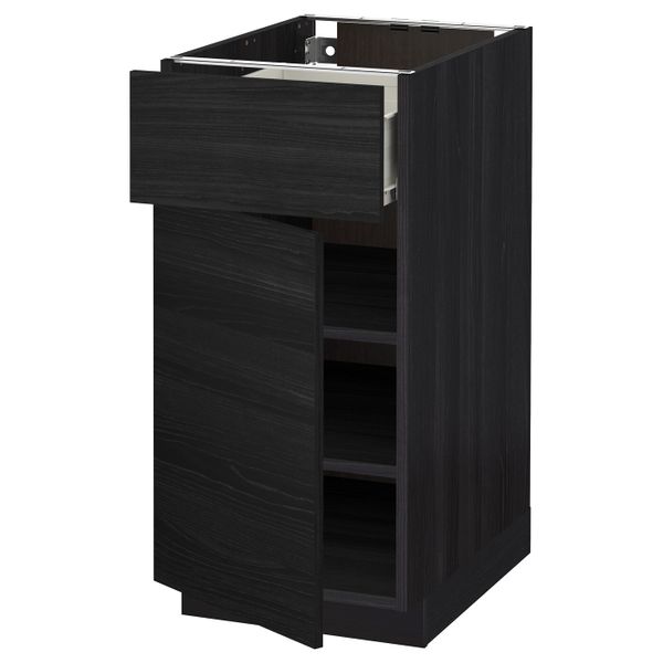 Напольный шкаф с ящиком/дверью, черный, Тингсрид черный 40x60 см IKEA МЕТОД / ФОРВАРА 692.673.46 - схема-чертеж с размерами