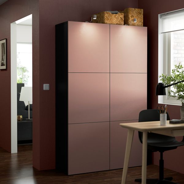 Комбинация для хранения с дверцами, черно-коричневый/Хёртвикен коричневый 120x42x193 см IKEA BESTÅ БЕСТО 194.357.76 - фото 3