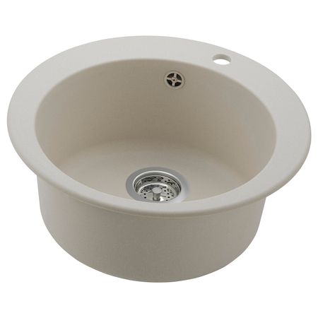 Одинарная врезная мойка, бежевый/кварцевый композит 51 см IKEA ESKELEN ЭСКЕЛЕН 092.857.58