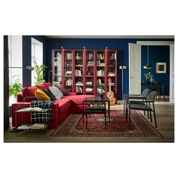 Шкаф книжный со стеклянными дверьми, темно-красный 80x30x202 см IKEA BILLY БИЛЛИ 203.856.19 - схема-чертеж с размерами