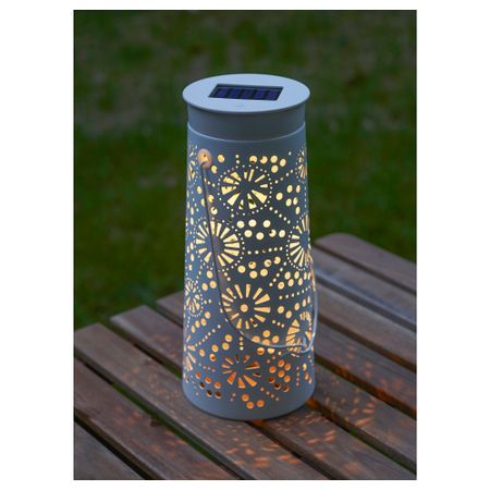 Настольная светодиодная лампа, солнечная батарея СОЛВИДЕН, конусообразный белый (30 см)