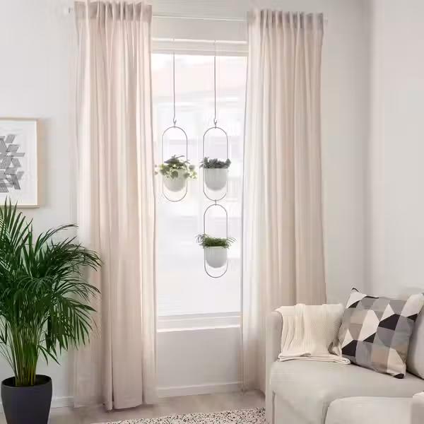 CHILISTRÅN Кашпо подвесное - д/дома/улицы белый 12 см - схема-чертеж с размерами