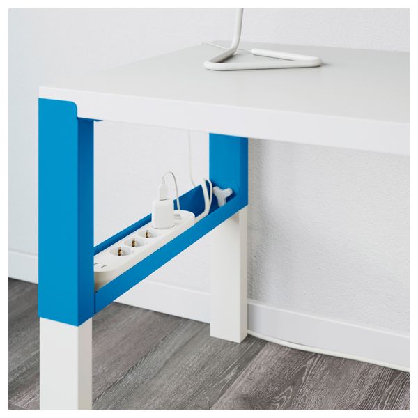 Письменный стол ПОЛЬ, белый, синий (128x58 см) - фото 5