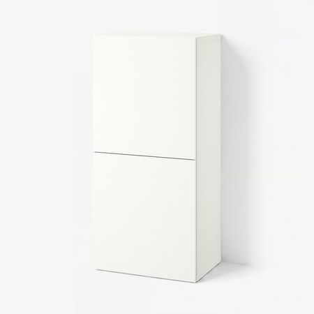 BESTÅ Стеллаж с дверьми - белый Lappviken/белый 60x42x129 см