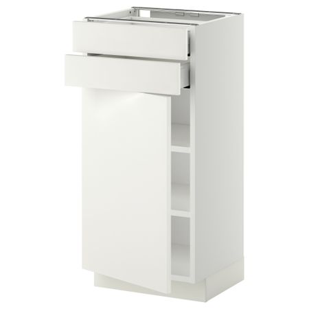Напольный шкаф с дверцей, 2 ящиками МЕТОД / МАКСИМЕРА, белый, Хэггеби белый