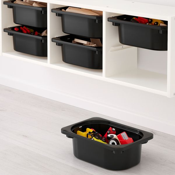 Настенный модуль для хранения, белый, черный 99x21x30 см IKEA TROFAST ТРУФАСТ 992.222.24 - схема-чертеж с размерами