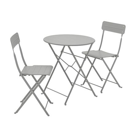 Стол+2стула,д/сада, серый/серый IKEA SUNDSÖ СУНДСЁ 894.349.24