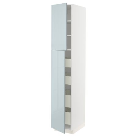 Высокий шкаф, 2 дверцы, 4 ящика, 40x60x220 cm IKEA METOD МЕТОД, MAXIMERA МАКСИМЕРА 694.796.16
