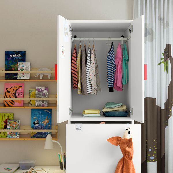 Гардероб с выдвижным модулем, 60x57x196 cm IKEA SMÅSTAD СМОСТАД 894.287.44 - фото 10