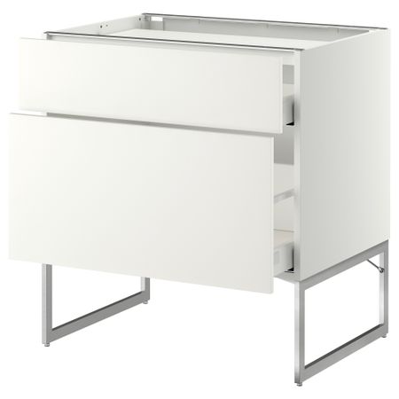 Напольный шкаф, 2 фронтальных панели, 3 ящика МЕТОД / МАКСИМЕРА, белый, Хэггеби белый