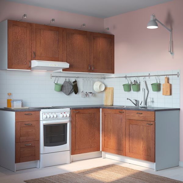 Кухня, под коричневый мореный ясень 220x180x220 см IKEA KNOXHULT КНОКСХУЛЬТ 594.177.80 - схема-чертеж с размерами