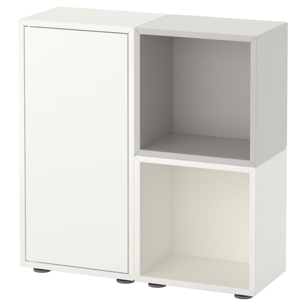 Комбинация шкафов с ножками, белый, серый 70x25x72 см IKEA EKET ЭКЕТ 891.907.37 - фото 1