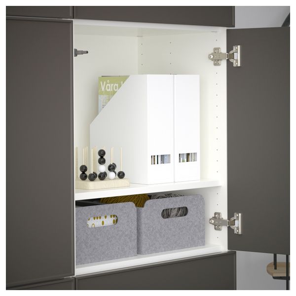 Комбинация для хранения с дверцами БЕСТО, белый, Грундсвикен темно-серый - схема-чертеж с размерами