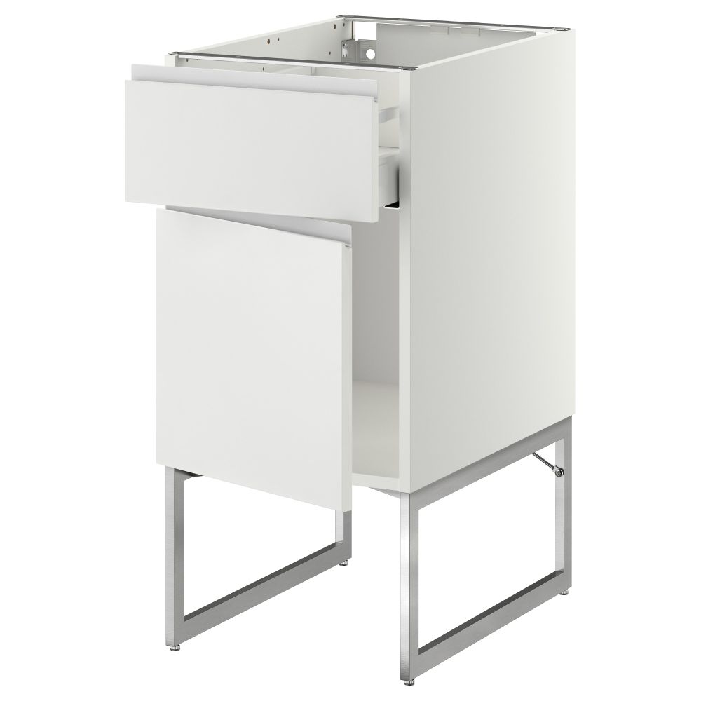 Напольный шкаф с ящиком, дверью МЕТОД / МАКСИМЕРА, белый, Нодста белый - схема-чертеж с размерами