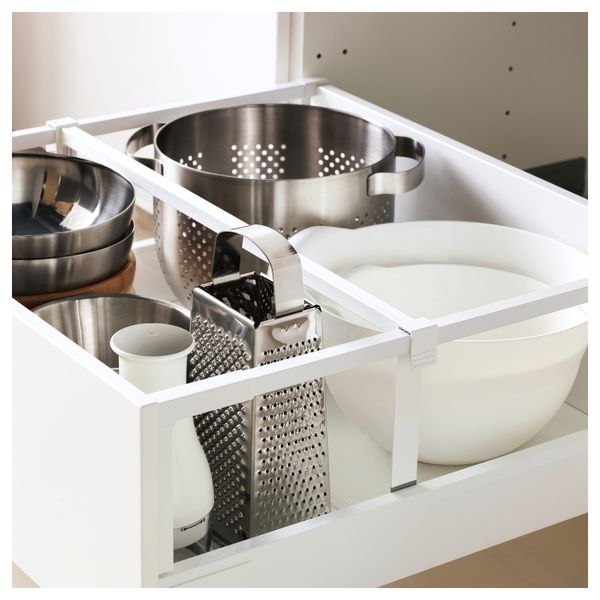 Высокий шкаф + полки, 4 ящик, 2 двери, 2 фронтальные МЕТОД / МАКСИМЕРА, черный, Рингульт белый (60x60x200 см) - фото 4