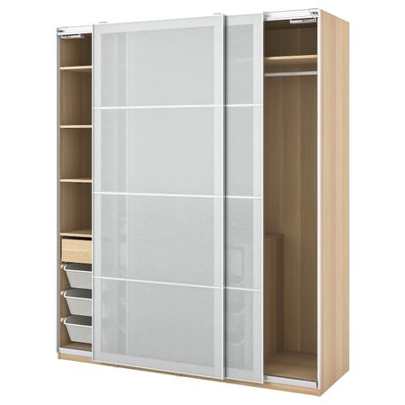 Гардероб, комбинация, под беленый дуб/белый под бумагу 200x66x236 см IKEA PAX ПАКС / SVARTISDAL СВАРТИСДАЛЬ 693.363.02
