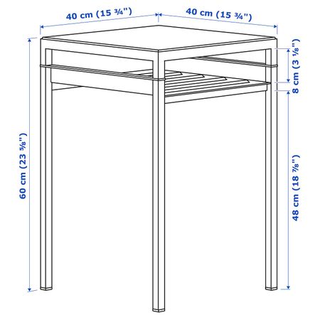Столик с двусторонней столешницей, темно-серый под бетон/черный 40x40x60 см IKEA NYBODA НИБОДА 104.526.33