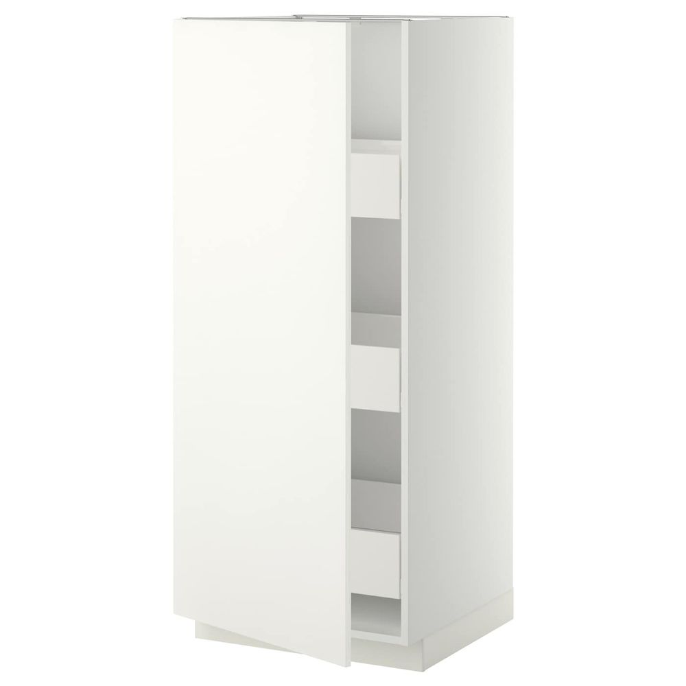 Высокий шкаф с ящиками, белый/Хэггеби белый 60x60x140 см IKEA МЕТОД / ФОРВАРА 093.700.92 - фото 1