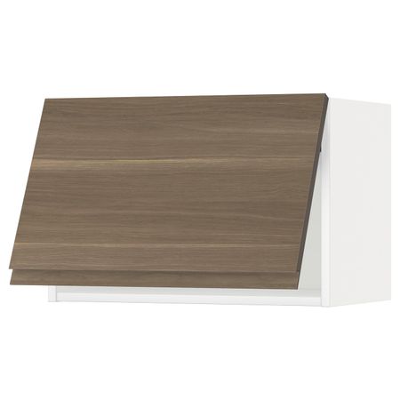 Навесной горизонтальный шкаф, белый/Воксторп под грецкий орех 60x40 см IKEA METOD МЕТОД 093.938.85