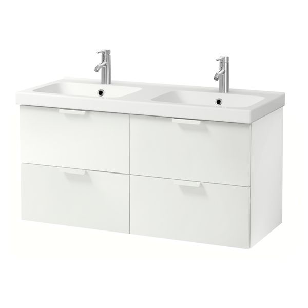 Шкаф для раковины с 4 ящик, 123x49x64 cm IKEA ODENSVIK ОДЕНСВИК, GODMORGON ГОДМОРГОН 892.932.26 - фото 1